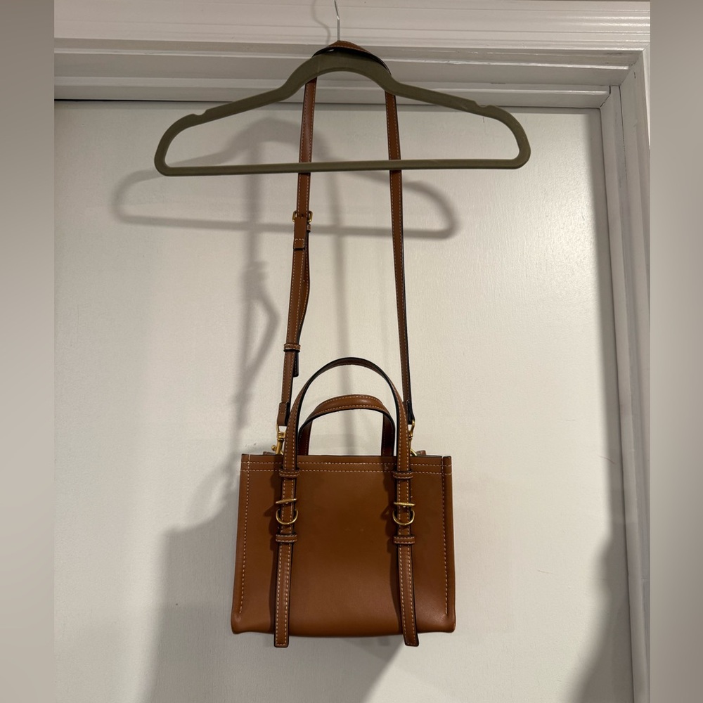 Zara Leather Mini Crossbody Tote